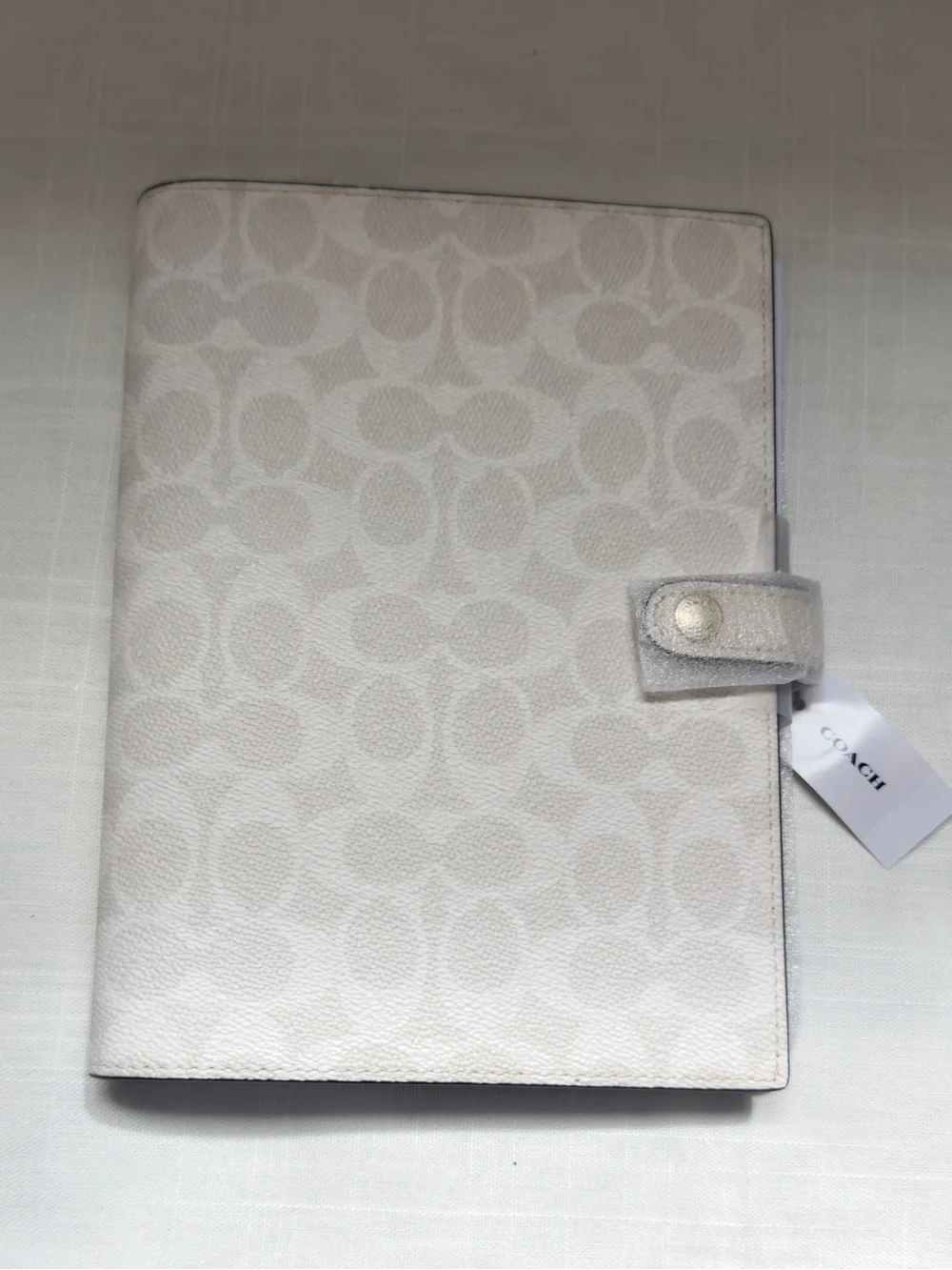 NWT📒 Coach Chalk/White Notebook In Signature Canvas CZ198